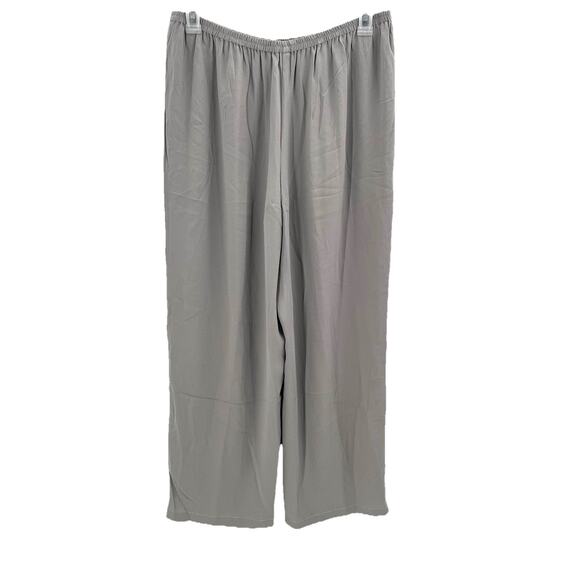 Eileen Fisher Taupe Silk Pull On Wide Leg Pants Womens Size XL - Picture 4 of 5